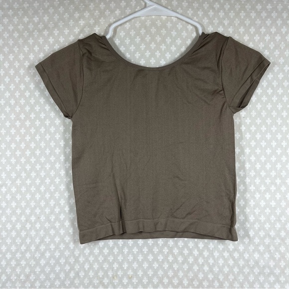 Free People Intimately Tan Seamless Fitted Short Sleeve Top - Picture 4 of 4